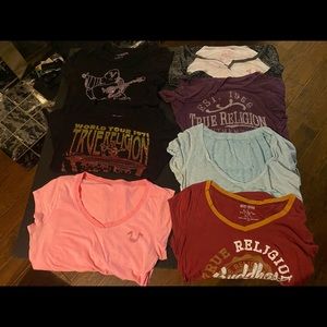 7 various shirts, fit S/M, flawed